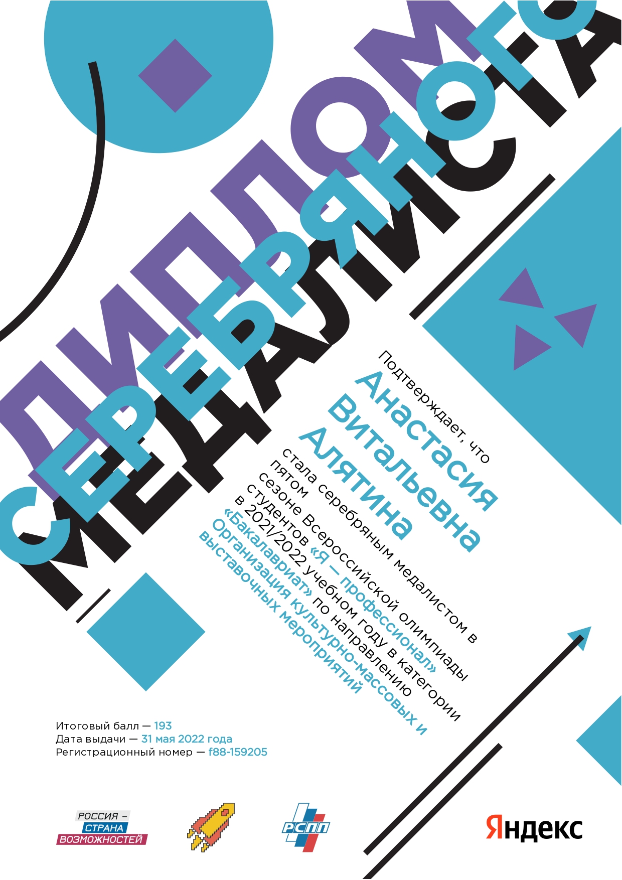 Итоговый балл Алятина